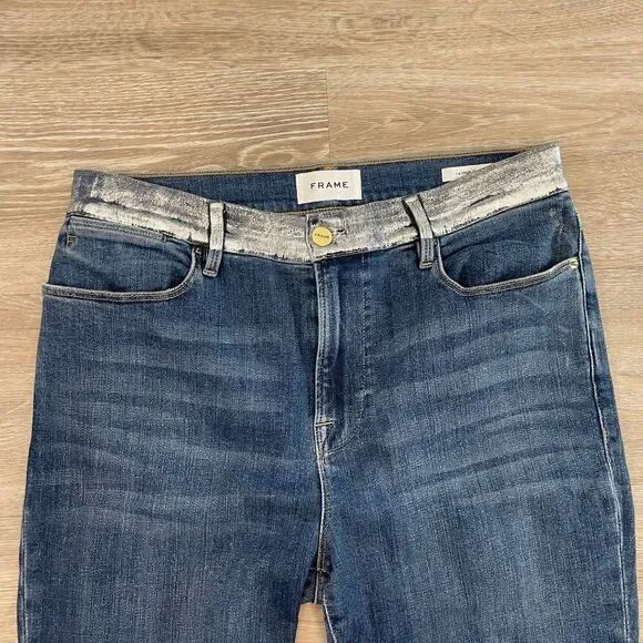 Frame Le High Skinny Foil Pocket Jeans sz 30 Low rise - Picture 4 of 7